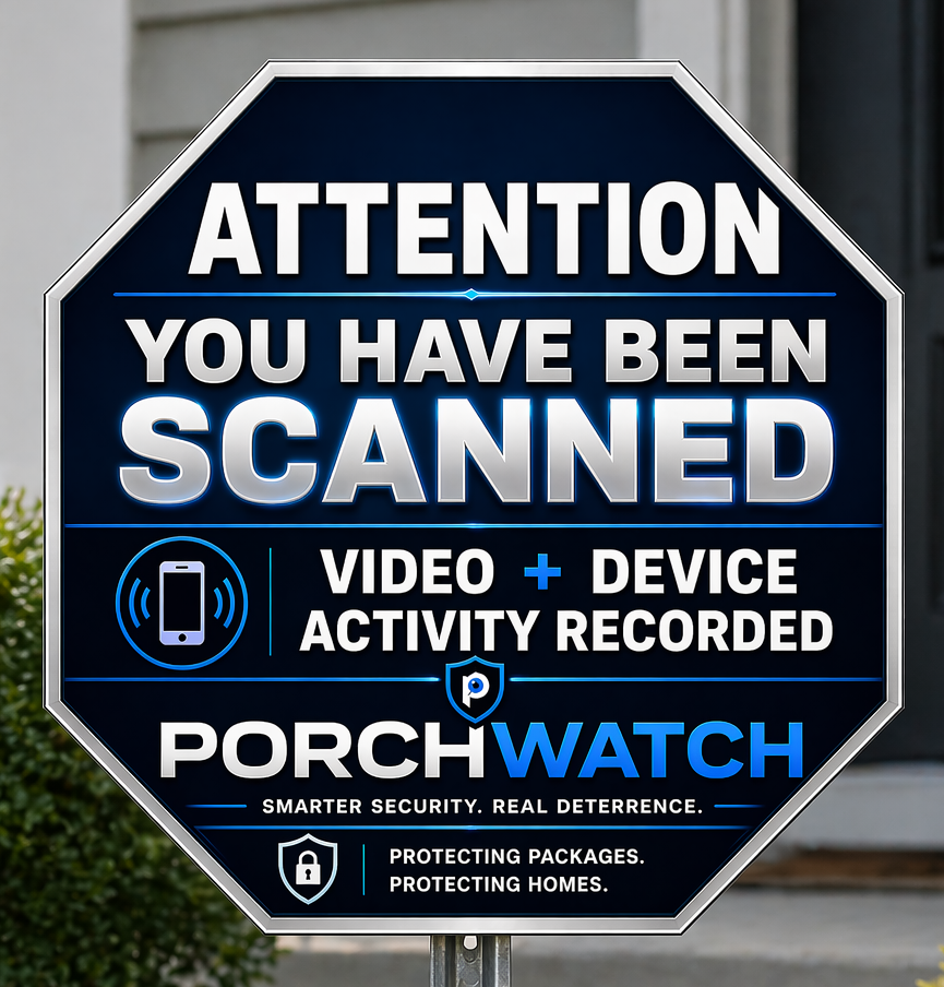 PorchWatch Security Yard Sign – Theft Deterrent System