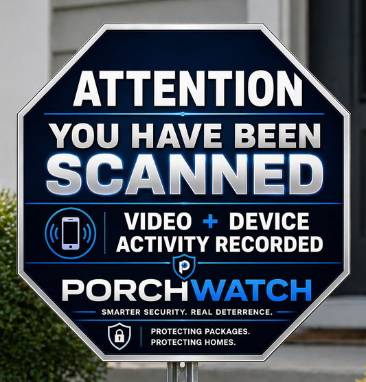 PorchWatch Security Yard Sign – Theft Deterrent System